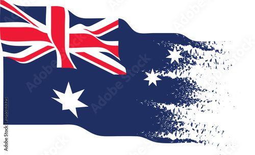 Brash effect Australian national flag vector illustration. Australia using masking of stylish brash effect