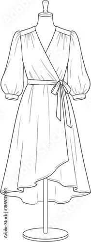 dress line art.