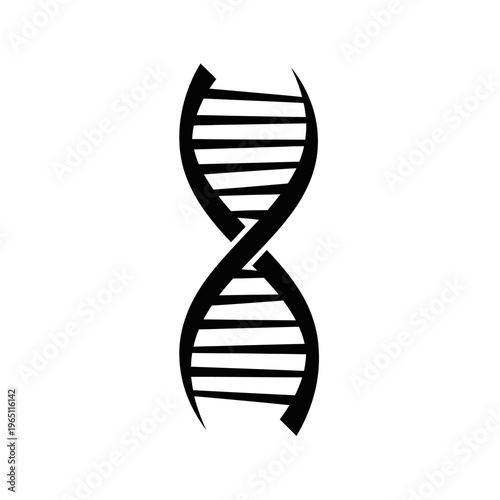 Scientific Silhouette of a Twisting DNA Double Helix Strand Genetics and Biology