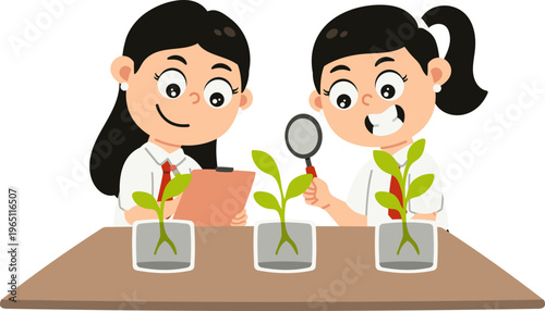 Clip Art Karakter Anak Belajar Pelajaran IPA