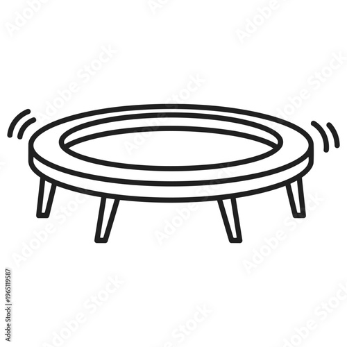 Springy Fun: An illustrated, minimalist trampoline, a symbol of playful activity, ready for bouncing and fun. 