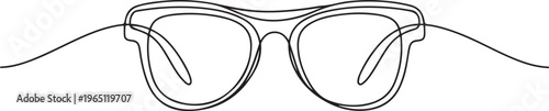 eyeglasses. Eyeglasses minimalist continuous line art. one line art icon drawing vector