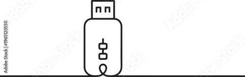 Aux USB adapter icon vector background. USB icon. one line art icon drawing vector