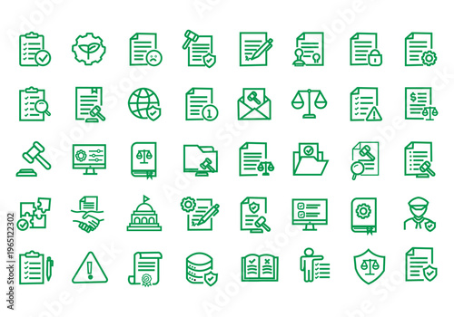 Regulation icon set. Editable line icons. Vector illustration.