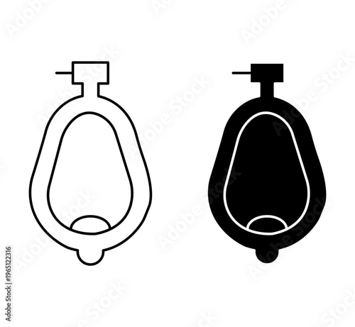 Urinal icon with editable stroke. Black solid icons