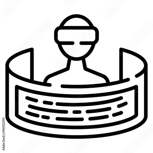 Virtual Reality Line Icon