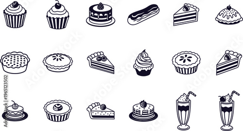 Assorted desserts and sweets illustrations