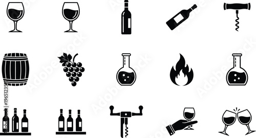 Wine and winemaking icons