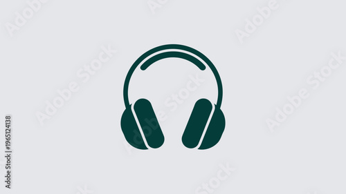A sleek, modern icon illustrating a pair of over-ear headphones, symbolizing audio, music, communication, and personal sound experience in technology and entertainment.