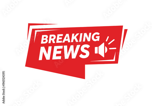 Breaking News Announcement with Sound Icon for Urgent Updates and Important Information Dissemination