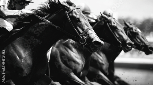 Horse racing racehorse jockey speed competition motion action power black strong horse racing jockey speed competition motion action power monochrome captures intense energy and focus during fast
