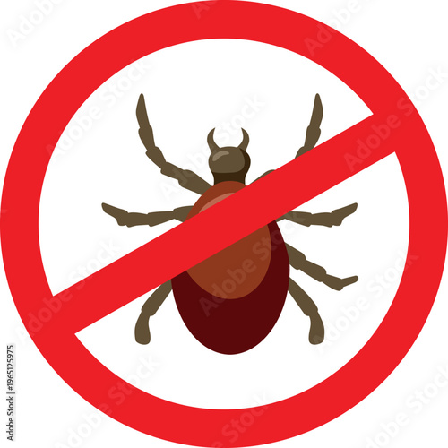 No Tick ​​Alert Sign Vector Icon Design. Warning symbol designed to signal danger regarding parasitic bites 