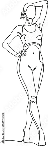 Elegant fashion sketch of a woman in a stylish flared jumpsuit