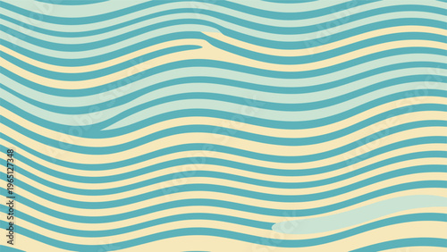 Abstract background pattern with flowing organic wavy lines in soft blue and pale yellow color combinations.