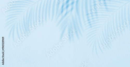 Blue Tropical Leaf Shadow Background