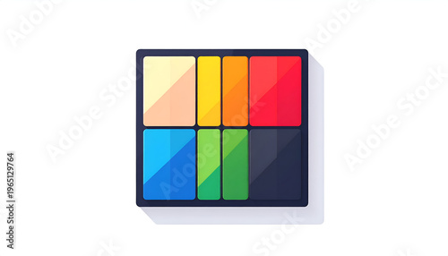 Colorful palette mockup featuring a spectrum of vibrant hues and shades for designers