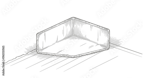 Detailed sketch of a bathtub design.