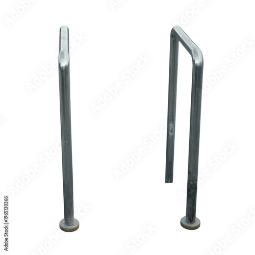 Slika na platnu Metal pool ladder handle isolated on transparent background