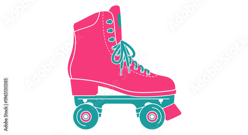 Pink Roller Skate with Wheels.