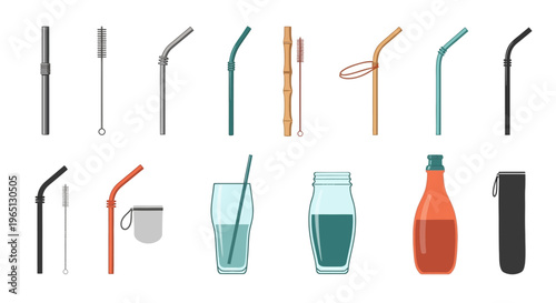 Reusable straws and drinking accessories.