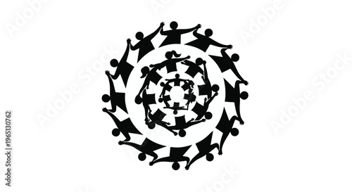 Diverse group of people holding hands in a circular unity pattern