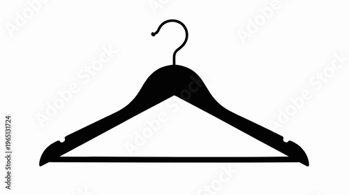  Clothes Hanger Silhouette - Black Wardrobe Hook Icon