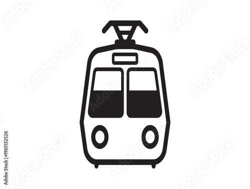 Train, cable car, tram, vector icon, transportation symbol, urban travel