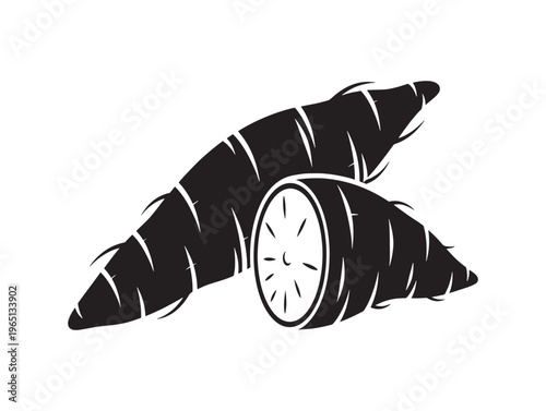 Black, vector sushi rolls, Japanese food, seafood, icon set