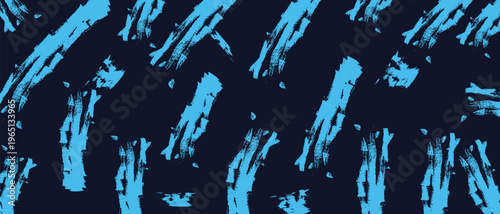 Abstract blue brush strokes pattern on dark navy blue background texture