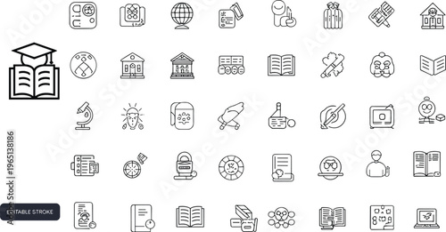 Cleaning and household line icons set, home maintenance tools and hygiene outline vector collection for domestic service, sanitation, modern minimal design