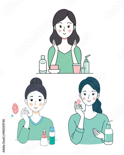 beautiful woman doing make up
