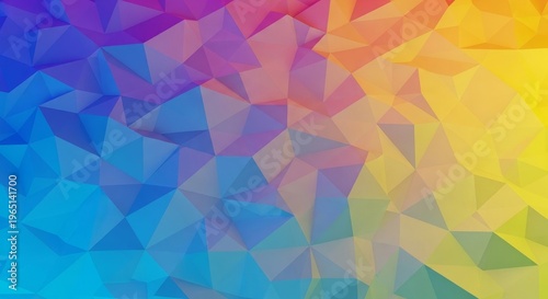 Geometric background, colorful polygon pattern, rainbow gradient, abstract design