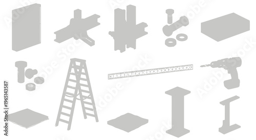 Industrial Construction Materials and Hardware Tools Set
