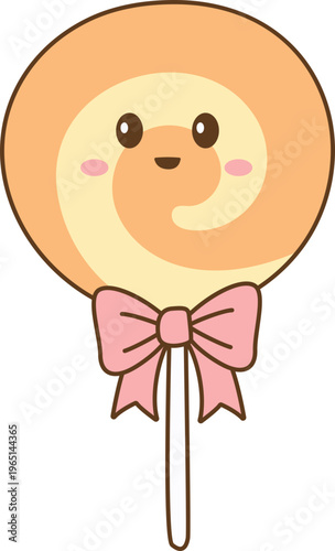 Cute Bow Lollipop Candy Kawaii Decorative Sticker