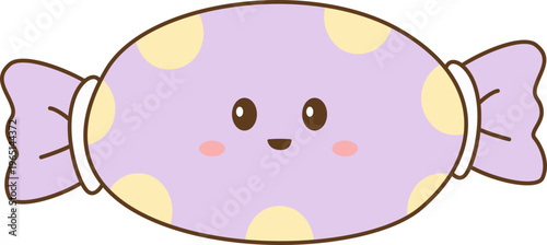 Cute Polka Wrapped Candy Kawaii Girly Decorative Clipart