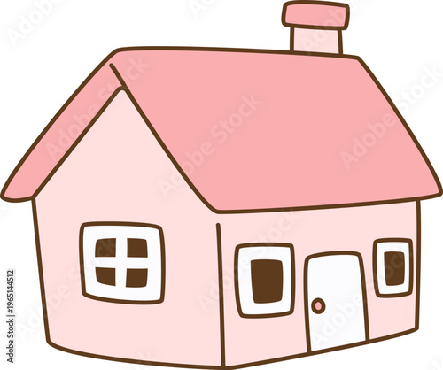 Cute Small House Kawaii Home Decorative Clipart