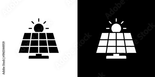 Solar Cell Icon Sheet Black And White