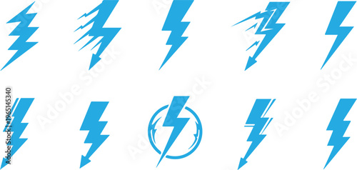 Lightning bolt emblem in circle. Energy symbol, power icon, electricity sign. Electric charge pictogram, thunder warning design. Thunderbolt simple logo, light flash, fast battery charger vector