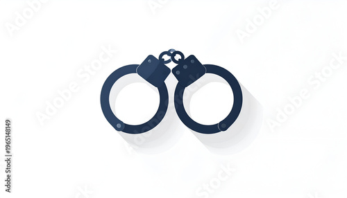 Blue handcuffs vector icon on white background for crime and justice concepts