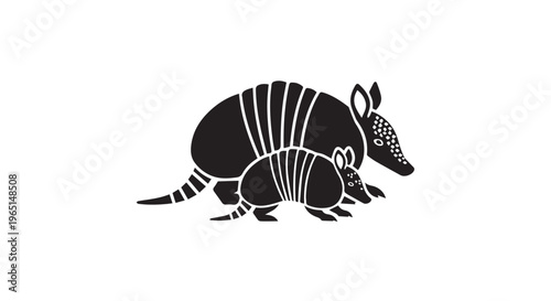 vector illustration of a silhouette of a Armadillo