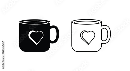 Heart design mugs Vector