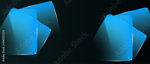 Abstract shapes composition black background. Minimalistic and elegant template with futuristic forms, perfect for banners, posters, web design
