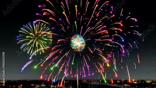 fireworks in the night sky