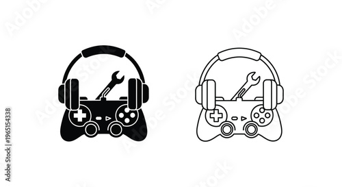 Gaming controller headset repair Vector