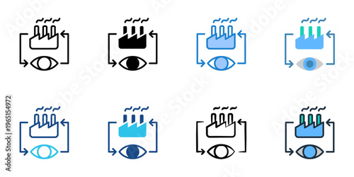 SCADA icons set multiple style collection. Editable stroke 
