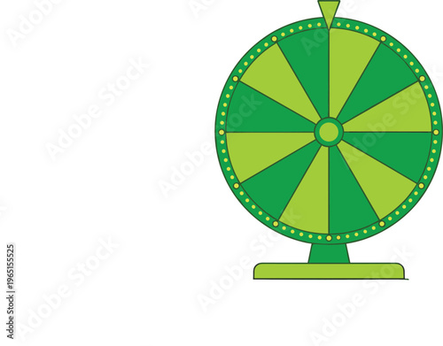 "Green Colorful Spinning Wheel for Games and Prizes in Fun Design"