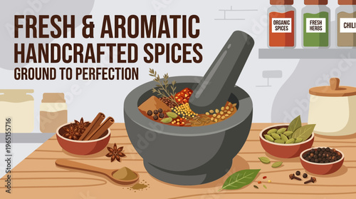 Fresh  Aromatic Handcrafted Spices Preparation