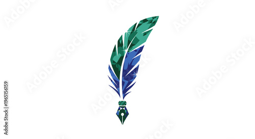 Elegant Feather Quill Pen Illustration for Creative Writing Concepts