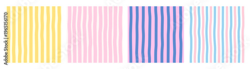 Pastel Hand Drawn Stripe Seamless Pattern Set Vertical Hand Drawn Stripes Collection