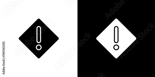 Attention. Icon Sheet Black And White